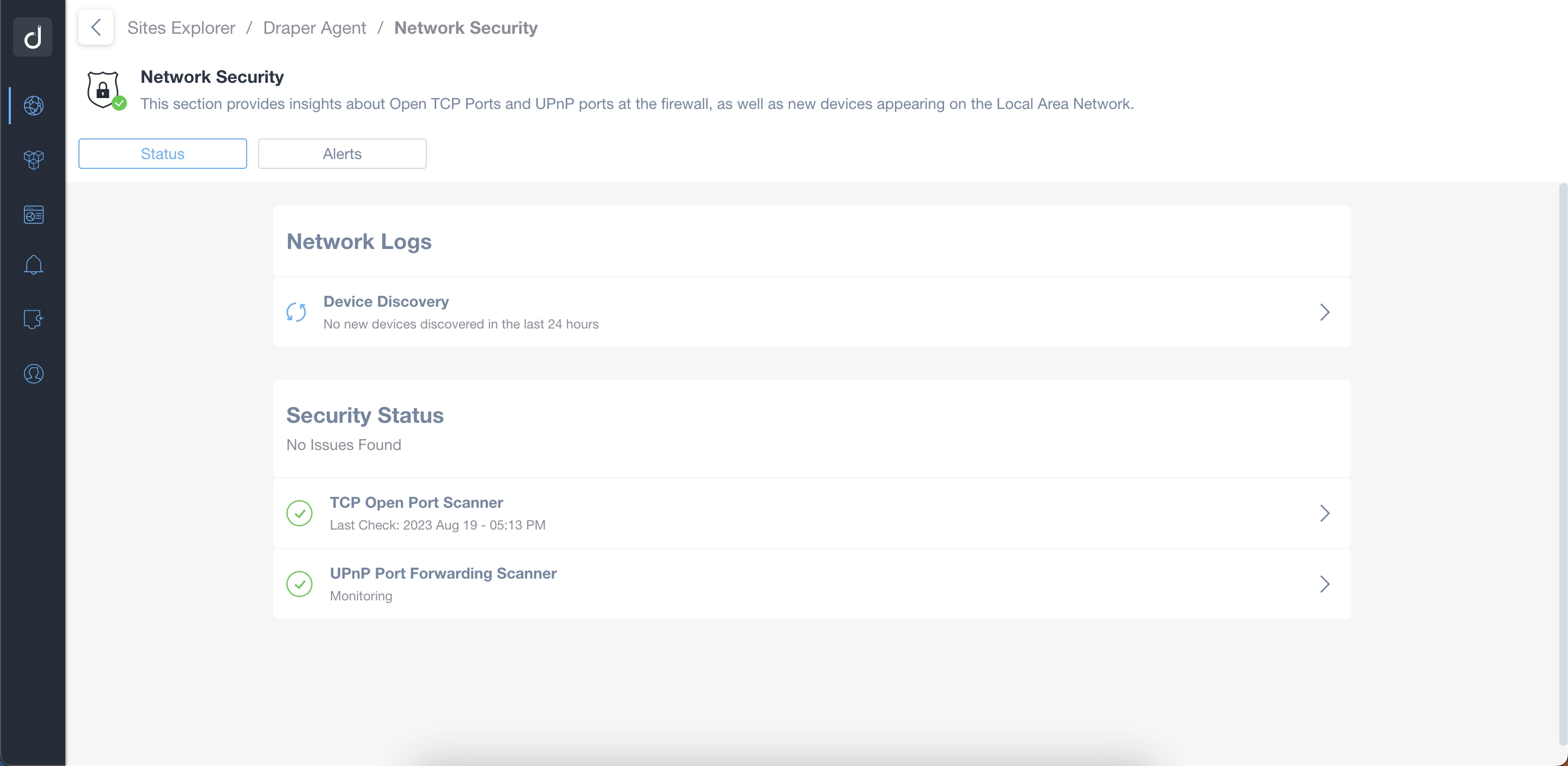 Network Security Scan feature